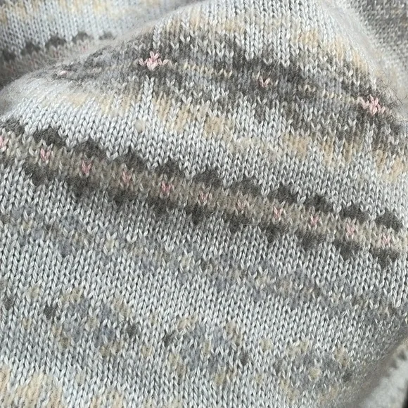 Ralph Lauren blue Fair Isle cotton wool cashmere rabbit Sweater Size Large - Picture 6 of 10